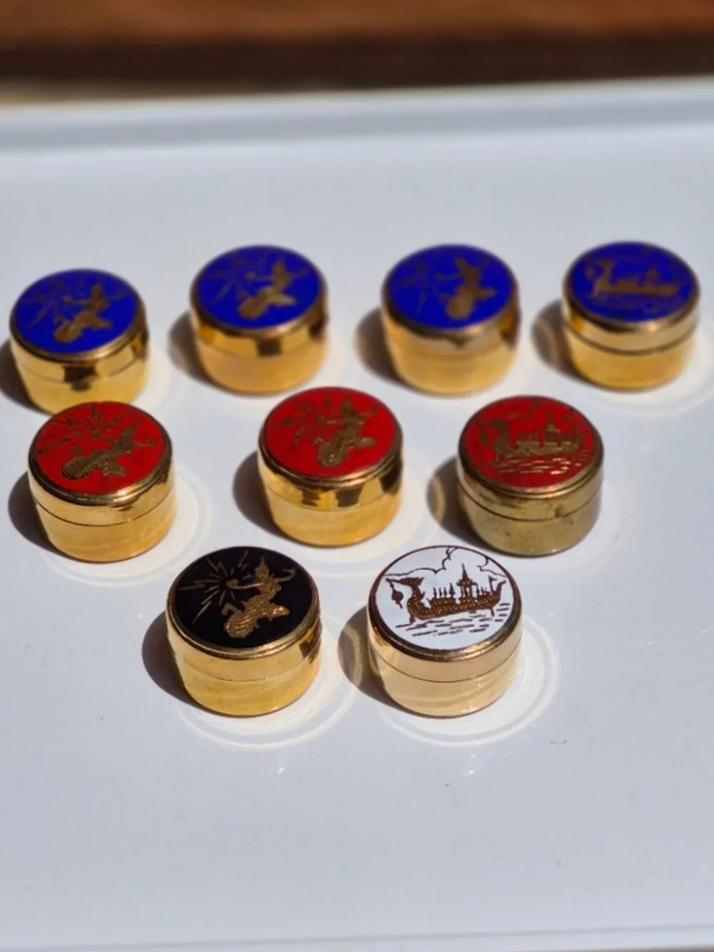 Vintage Brass Thailand Pill Box vintage brass